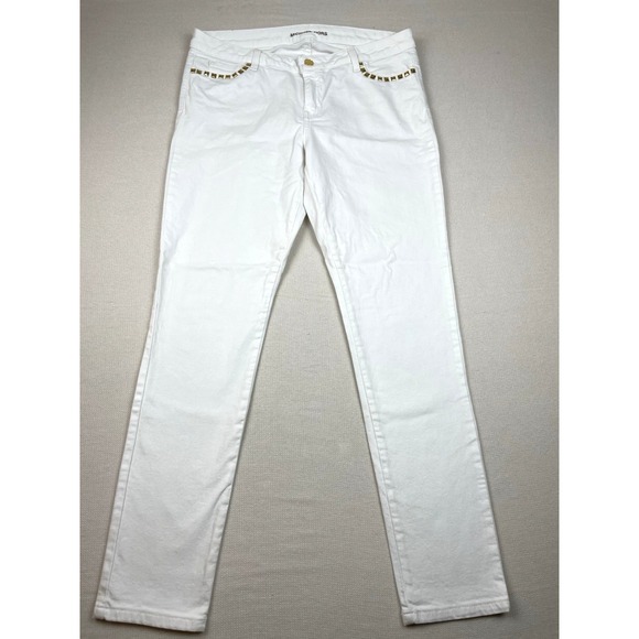 Michael Kors Denim - Michael Kors Skinny Jeans Size 10 Stretch White (measures 34x29.5) Gold Hardware